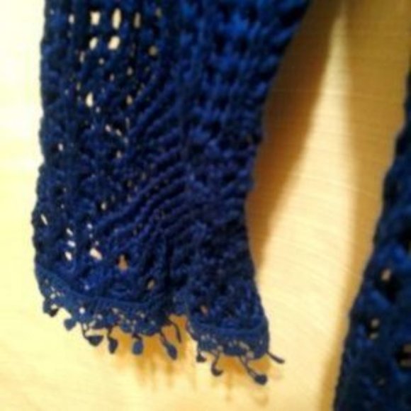 Open Knit Blue Sweater - Picture 2 of 4